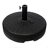 Sunnyglade Heavy Duty 23L Round 20" Water Filled Patio Outdoor Umbrella Base Stand Weight with Steel Umbrella Holder Suit for