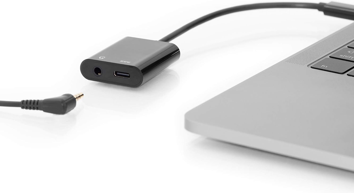 DIGITUS USB-C adapter cable - 0.2 m - USB-C (male) to 3.5 mm jack (female), Type-C (female) - Power Delivery 3.0 - 20V 5A - Black - Image 4