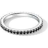 Ladylike Moissanite Wedding Band Full Eternity Rings for Women Sterling Silver Stackable Engagement Anniversary Band Size 4-11