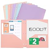 EOOUT 8 Pack Pocket Folders for 3 Ring