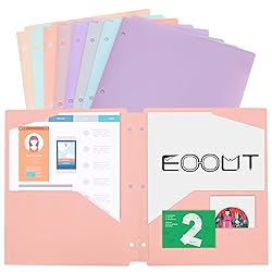 EOOUT 8 Pack Pocket Folders for 3 Ring