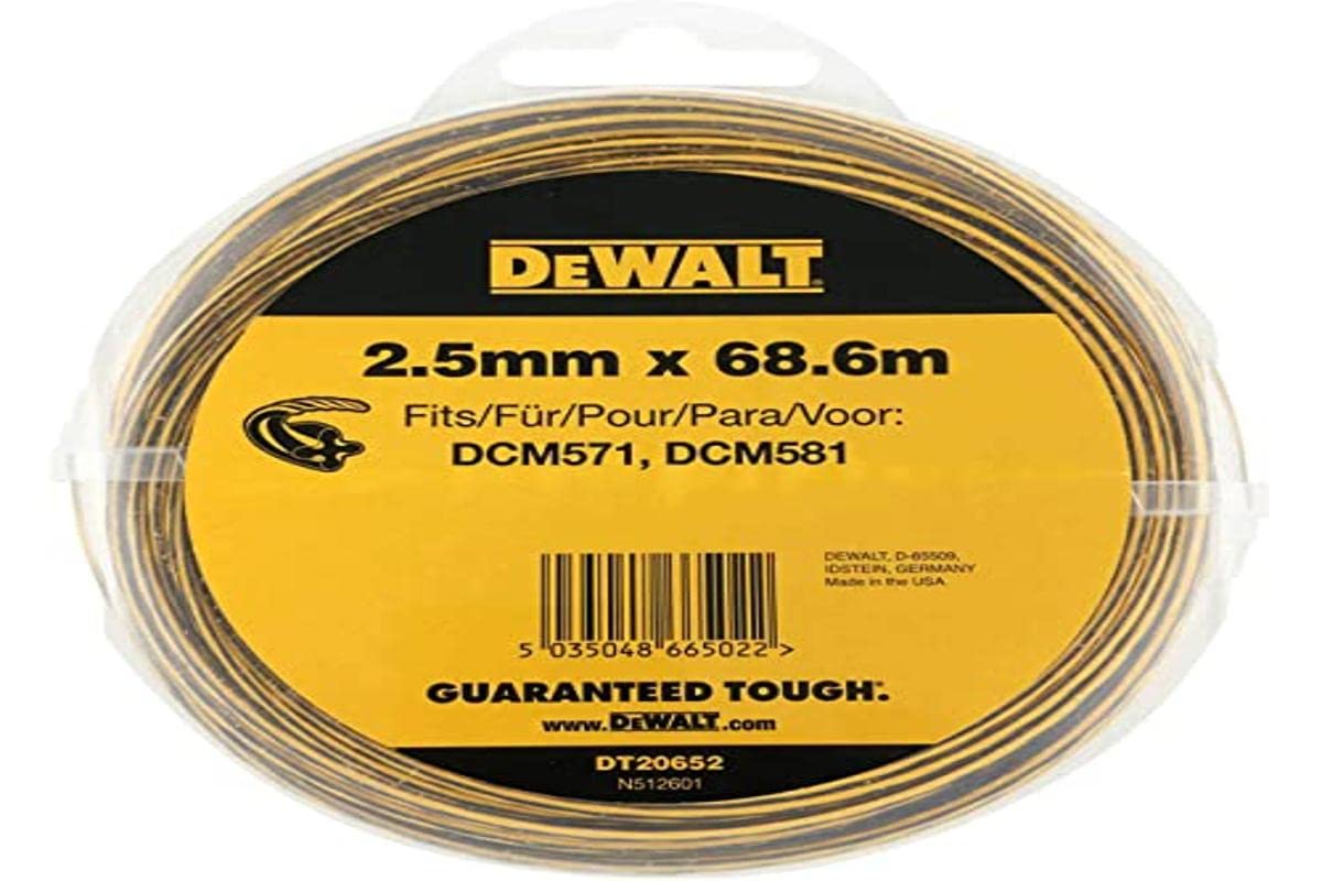 DEWALT DEWDT20652QZ String Trimmer Line, Yellow, 2.5 mm x 68.6 m
