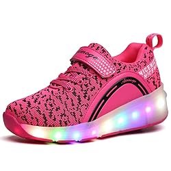 Nsasy Roller Shoes Girls Boys Wheels Sneakers Led