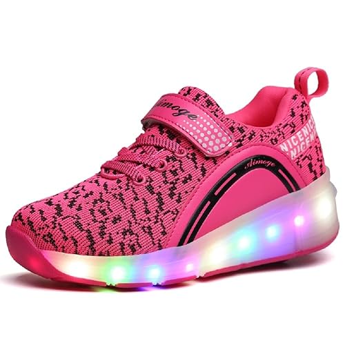 Nsasy Roller Shoes for Girls Boys LED Light Up Wheeled