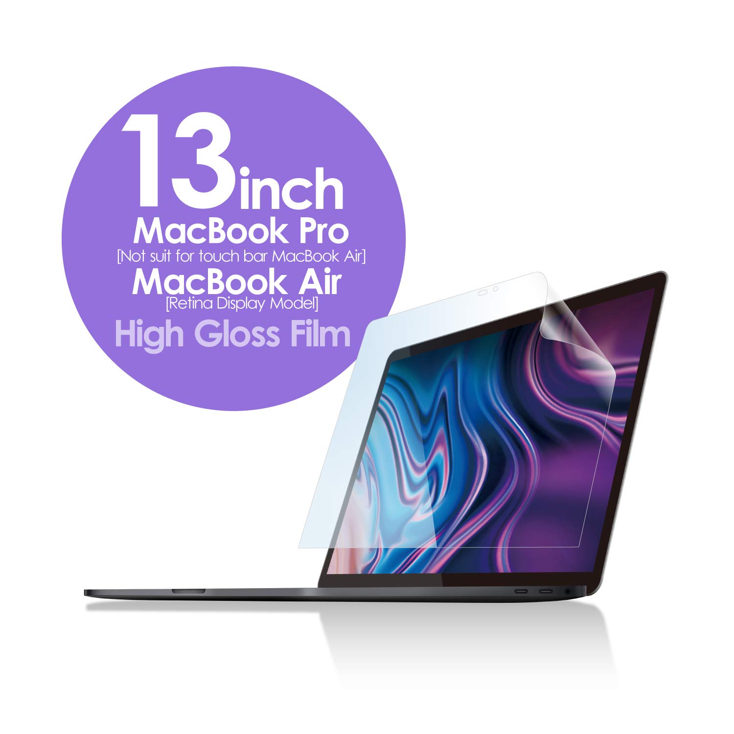 エレコム 液晶保護フィルム MacBook Air 13inch 2020/2019/2018年モデル 【2020年M1チップモデル対応】 高光沢 エアーレス フッ素抗菌加工 EF-MBAR13FLTG商品画像