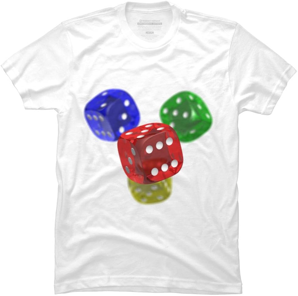 Roll the dice Men's 2XLarge White Graphic T Shirt Design