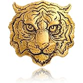 Rhinestone Tiger Head Brooch Pins for Men Women Suit Pin,Retro Elegant Crystal Animal Lapel Pin,Charm Tiger Coat Collar Brooch Fashion Jewelry Accessories