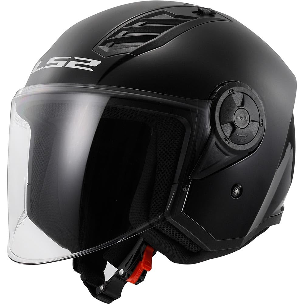 LS2 Motorcycle Helmet - Open Face OF562 - Airflow LS2 Matt Black - L