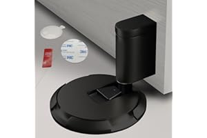 HOOFUS No Magnetic Mechanical Door Stopper,Adjustable Door Holder, for Door Gaps up to 0.75 Inch in Height,Windproof Door Stop,Nail Free or Screws (Matte Black, for Within 3/4 Inch High DoorGaps)