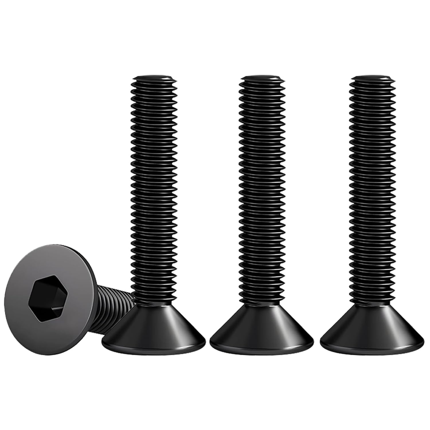 Drenky Black Socket Countersunk Screws M6 X 30mm 304 Stainless Steel Hex Socket Countersunk Bolts DIN 7991 / ISO 10642 Machine Screws Rustproof Flat Head Hex Socket Cap Screws (Pack of 25) — image 1