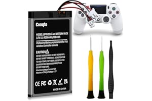 Conqto [4000mAh] (1 Pack) Battery for PlayStation 4 Controller, High Capacity Battery Replacement for PS4 Pro/Slim, Dualshock 4 Controller CUH-ZCT2U CUH-ZCT1E CUH-ZCT1U CUH-ZCT1H with Repair Tool Kit