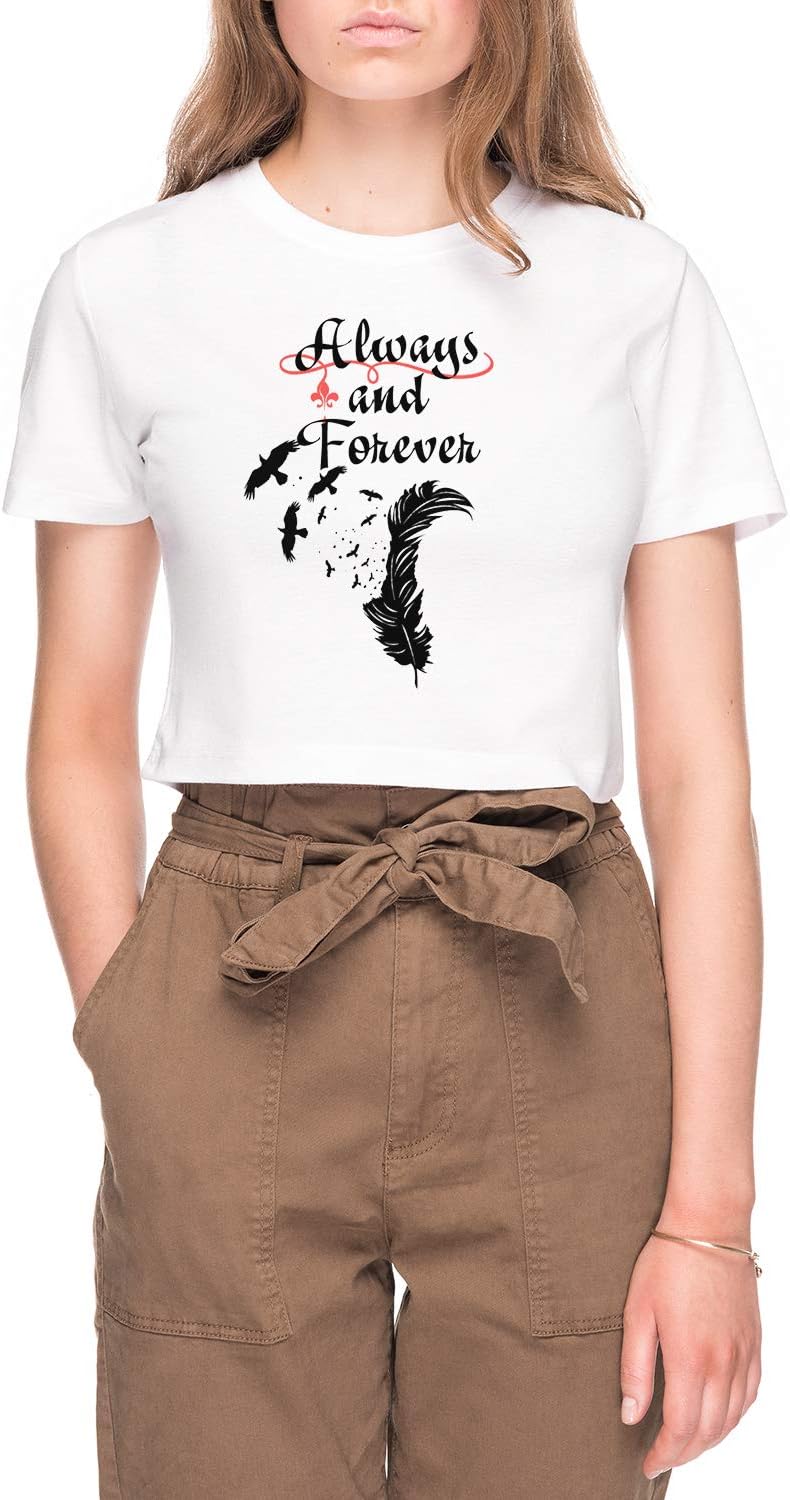 Always and Forever Women's Crop T-Shirt Tee White