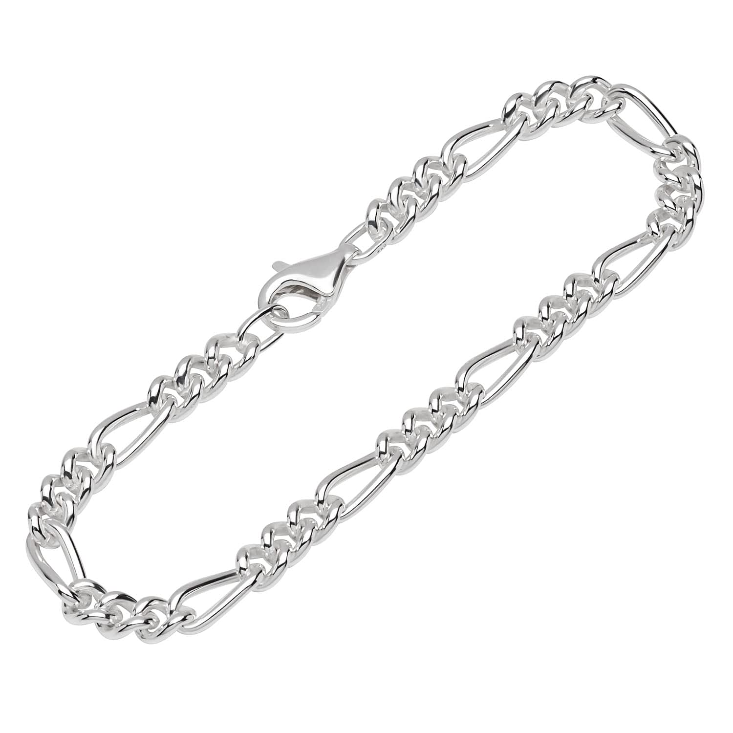 NKlaus bracelet 925 sterling silver 19cm Figaro curb chain round men's exquisite 12165