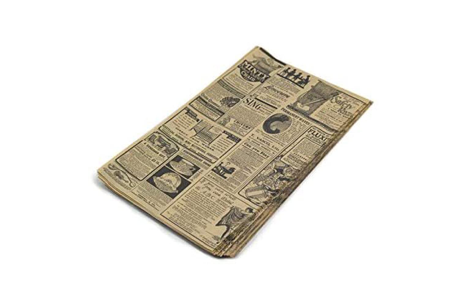HostelNovo - Pack of 100 Food Wrapping Paper - Single Size 32 x 20 cm - Special for Basket Chips and Any Type of Container - Kraft Paper