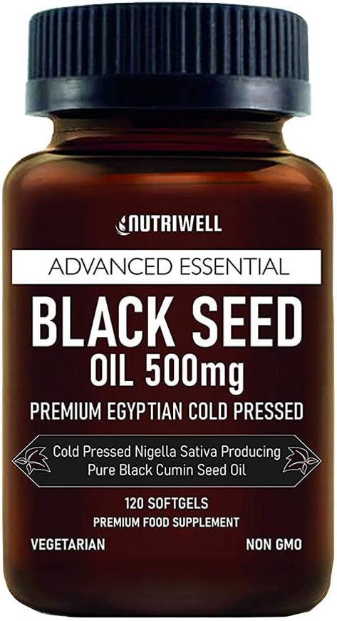 Black Seed Oil Softgel 120 Vegetarian Capsules 500mg, Non GMO