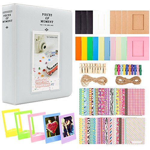 Ablus 2×3 Inch Photo Paper Film Album Set for Fujifilm Instax Mini Camera, Polaroid Snap, Z2300, SocialMatic Instant Cameras & Zip Instant Printer (64 Pockets, Smokey White)