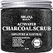 Activated Charcoal Scrub 10 oz. - For Deep Cleansing & Exfoliation - Pore Minimizer & Reduces Wrinkles, Acne Scars, Blackhead Remover & Anti Cellulite Treatment - Great Body Scrub & Facial Cleanser