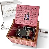 Hcaredee to My Beautiful Daughter Music Box Gifts from Mom,You are My Sunshine Wooden Music Box Grown Birthday Christmas Graduation Thanksgiving for My Girls (Pink)