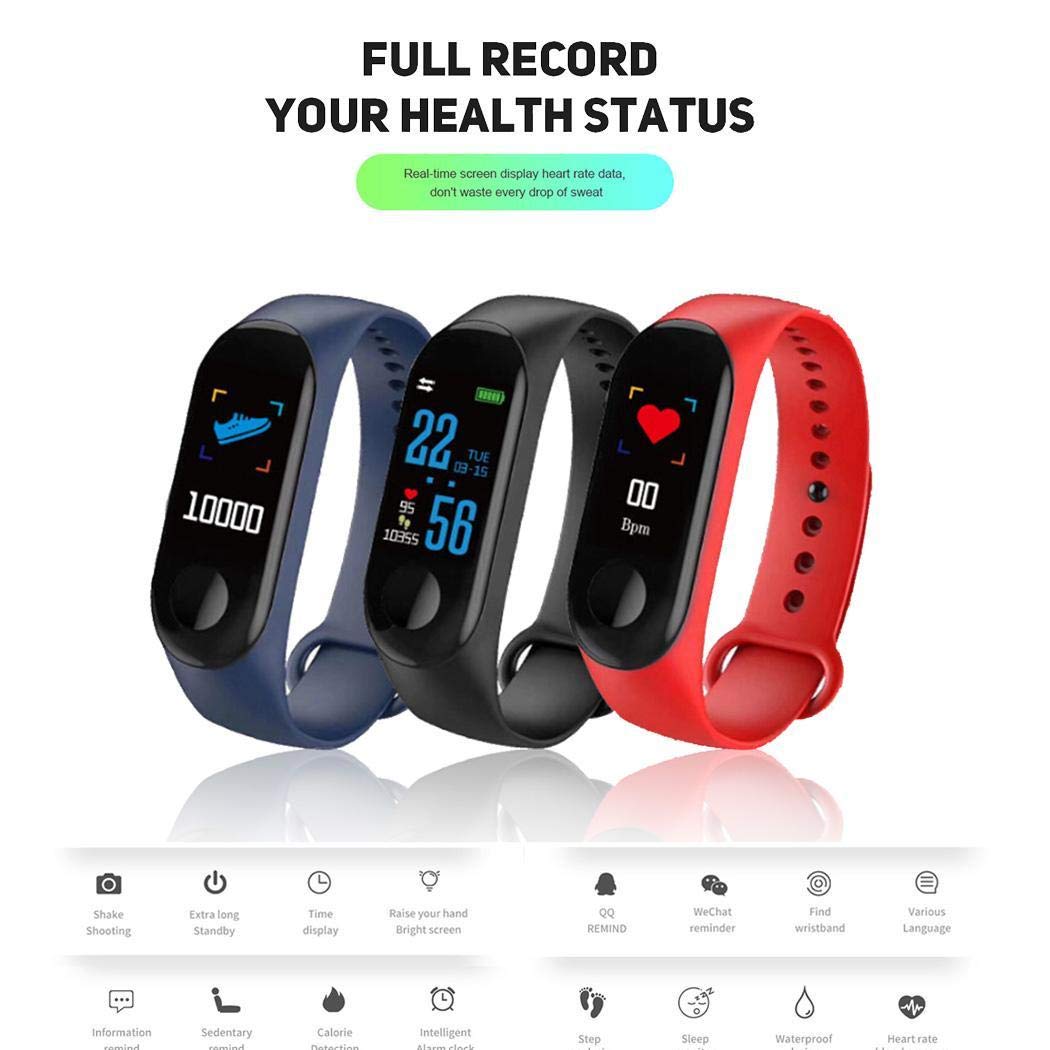 Bluetooth Reloj Inteligente Rastreador de Ejercicios Monitor de Ritmo Cardiaco Deportivo Smartwatch