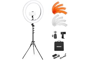 NEEWER 58W 18"/45cm Ring Light Kit, 3200K & 5600K Bi Color Dimmable CRI95 LED Selfie Lighting for iPhone with Tripod Stand/Ph