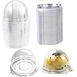 EchoDone 50 Set Clear Plastic Mini Cupcake Boxes Muffin Pod Dome Muffin Single Container Box Wedding Birthday Gifts Boxes Sup
