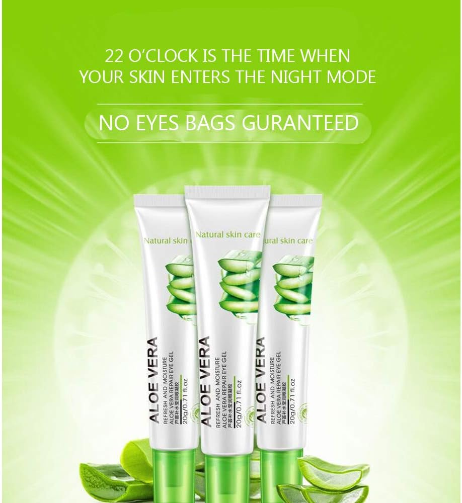 BIOAQUA Aloe Vera hydrating Eye Gel Cream Reduces Dark Circles Moisturizes No Eyes Bags Guaranteed 20g - Image 5