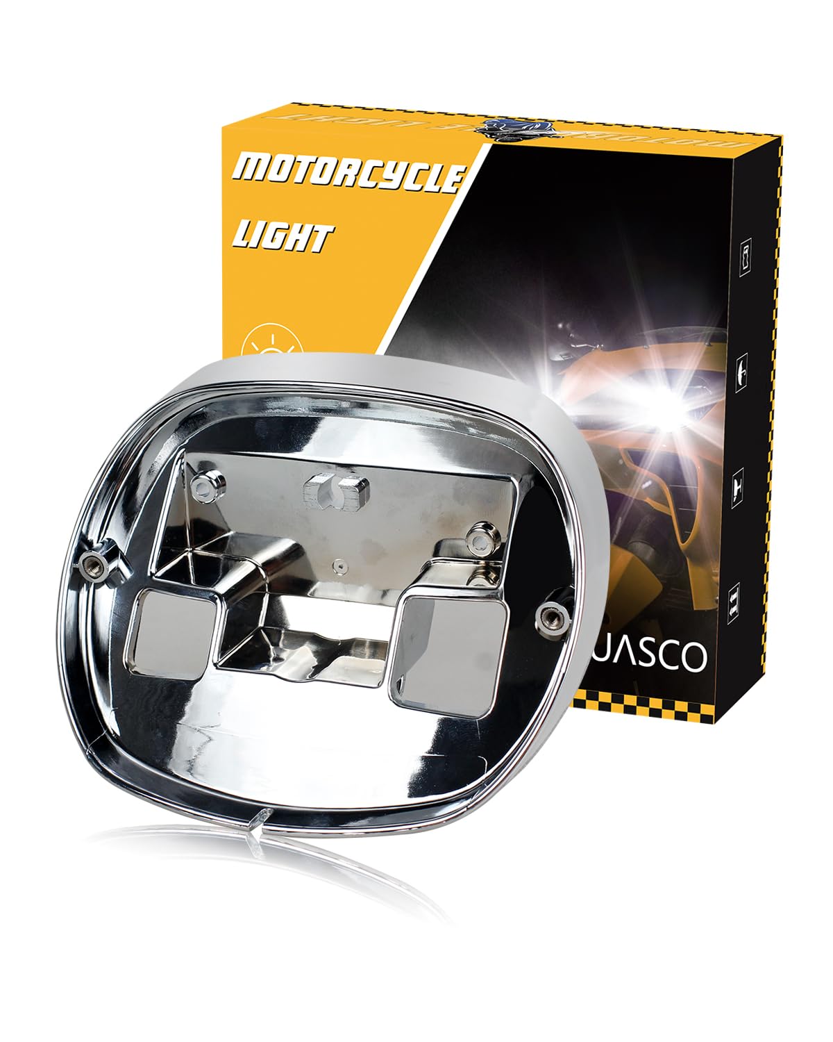 Photo 1 of QUASCO Chrome Tail Light Base Plate, Taillight Baseplate Compatible with Harley Sportster Dyna Road King Electra Glide Ultra Classic Heritage Softail, Replacement for 68296-99A