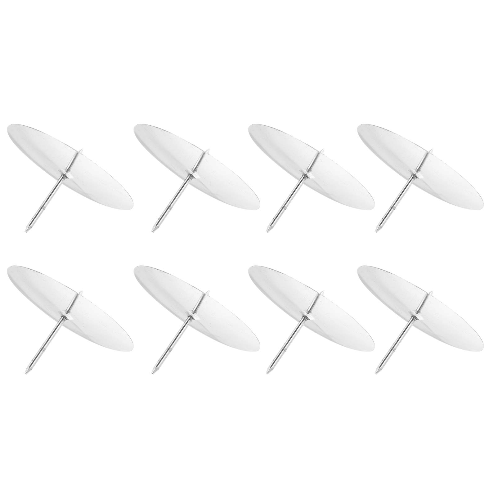 FOMIYES Pillar Candle Plate, 8pcs DIY Handmade Candle Fixing Holder Stand 6cm Candles Spikes Metal Wreath Candle Fixator Tealight Stand Ornament for Home Shop, Silver