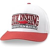 HUK Mens Flat Bill Hat, 6-Panel Adjustable Snapback Fishing Cap