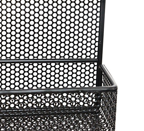 ESYLIFE 5 Tier Wall Mount Spice Rack Organizer Large Spice Storage Shelf - Made of Sturdy Punching Net, Black