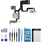 DGSCSMY for iPhone 12 Pro Max Flash Light Replacement Connector OEM | Flash Module Flashlight Flex Cable Assembly with Repair Tool Kit with Waterproof Sticker Magnetic Pad A2342 A2410 A2412 A2411