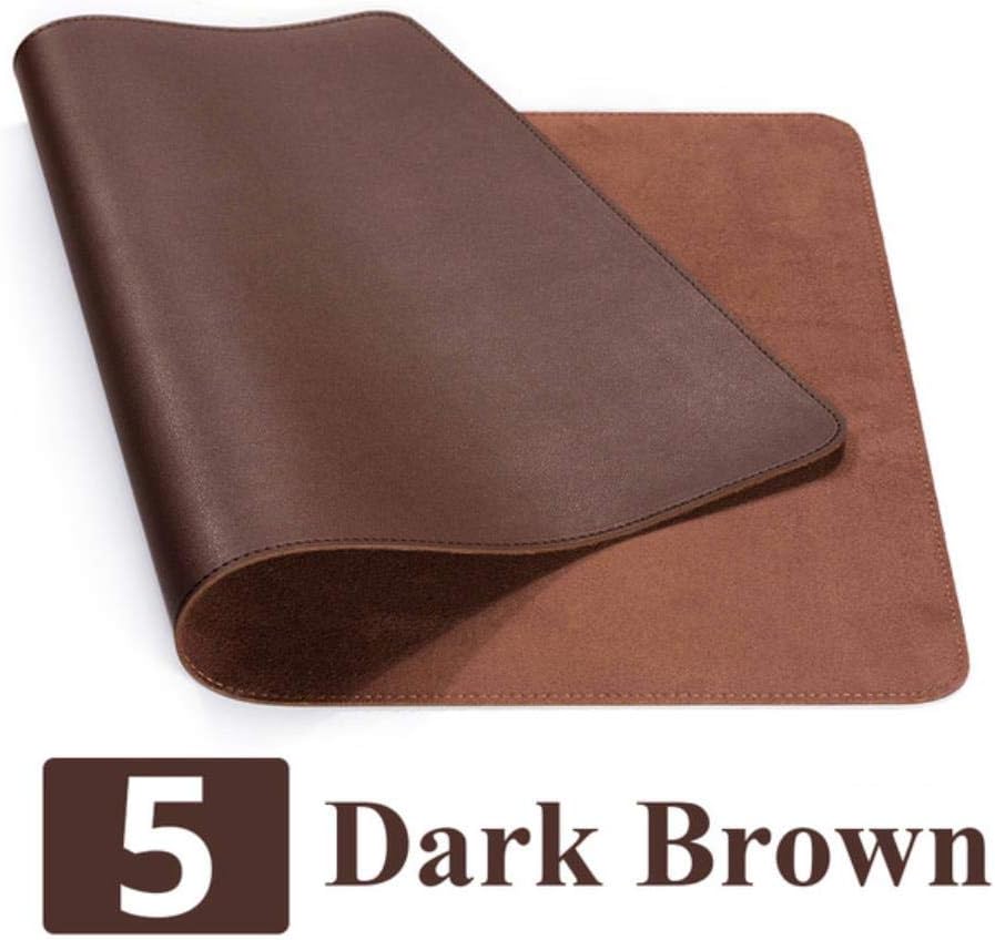 1Pcs Double-Side Portable Large Mouse Pad Gamer Waterproof PU Leather Suede Desk Mat Computer Mousepad Keyboard Table Cover for Dota,Dark Brown,100 X 50 cm