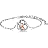 POPKIMI Sister Gifts from Sister 2 Sisters Bracelet Sterling Silver Sisters Friendship Lasts Forever Jewelry