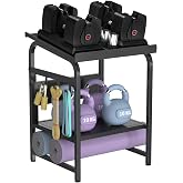 Dumbbell Rack Load up 500LBS Adjustable Weight Rack for Home Gym, Rack Only | Heavy Duty Metal Dumbbell Stand with Hooks, Tier Dumbbell Storage with Non-Slip Pads, Compact Storage Organizer Racks