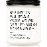 Afterprints Scented Candles - Inspirational Gifts for Women, Birthday Gifts for Her, Encouragement/Get Well Soon/Cheer Up/Positive Gift for Friends, Coworker, Sister, Natural Soy Candle 7Oz