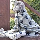 Amber(TM) Paw Print Pet Fleece Blanket Soft Bed Mat Car Seat Cover