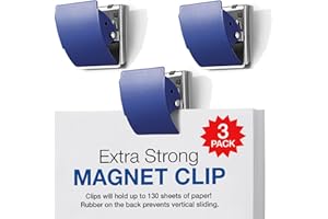 PLUS(プラス) Extra Strong Magnetic Clips for Refrigerator and More, Large Blue, 3-Pack