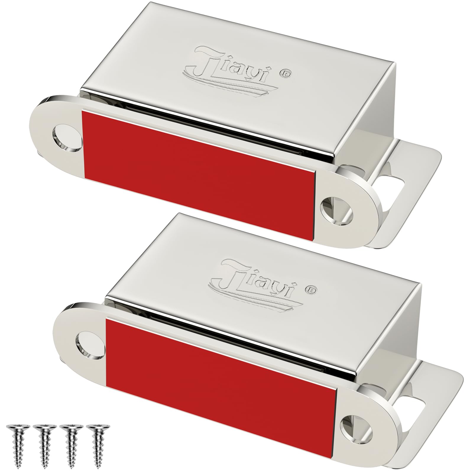 Jiayi Cupboard Magnetic Door Catch 2 Pack Cabinet Door Magnets 14KG Stainless Steel Cupbord Door Magnetic Catches Heavy Duty Magnetic Cuoboard Latches for Kitchen Drawer Magnets Catcher