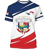 BJU Panama Flag T-Shirt Country Flag Badge Tee Print Crewneck Short Sleeve Fashion Casual Top Unisex