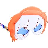 Sun-Staches Officially Licensed Horror Movie Sunglasses | Chucky, Jason, Pennywise, Frankenstein Monster Eyewear Mask