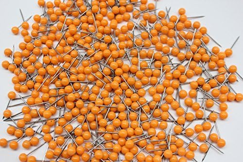 Giantstar Map Tacks Push Pins, Pack of 100 (Orange)