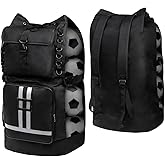 Youeon Soccer Ball Bag with Pockets, Holds 14-16 Balls, Extra Large Sports Equipment Ball Bag with Adjustable Shoulder Straps, Heavy Duty Basketball Football Storage Bag for Coach, Players, Trainers