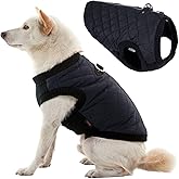 Gooby Fashion Vest Dog Jacket - Black, Large - Warm Zip Up Dog Bomber Vest with Dual D Ring Leash Water Resistant for Small to Medium Dogs