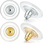 12mm Big Earring Backs, 925 Sterling Silver Locking Earring Backs Replacements, 18K Gold Earring Backs Replacements for Studs Heavy Droopy Earrings Hypoallergenice No-Irritate Secure Multicolor
