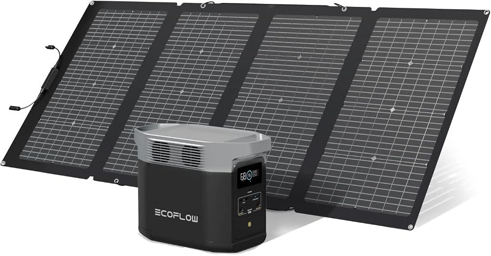 EF EcoFlow Delta 2 220W Solar Panel Bundle 1-3kWh Expandable LFP Battery