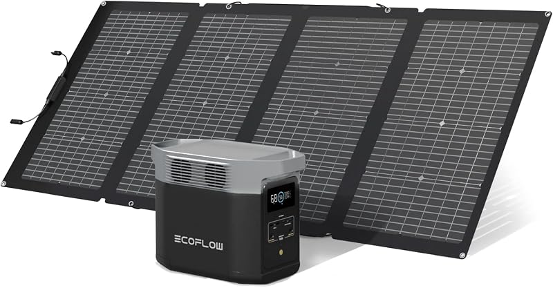 EF EcoFlow Delta 2 220W Solar Panel Bundle 1-3kWh Expandable LFP Battery