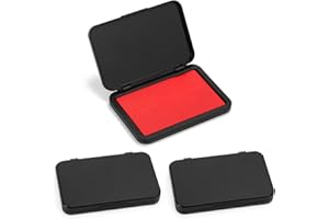 Black Ink Pads, 2 PCS Ink Pads for Stamping, Quick Drying Stamp Ink Pad for Office, Crafting, Scrapbooking (Red)