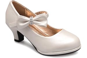 Olivia K Girls Bow Mary Jane Kitten Heel Pumps (Toddler/Little Girl)