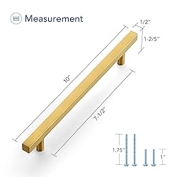 Ravinte 5 Pack Gold Cabinet Handles 7-1/2 Inch