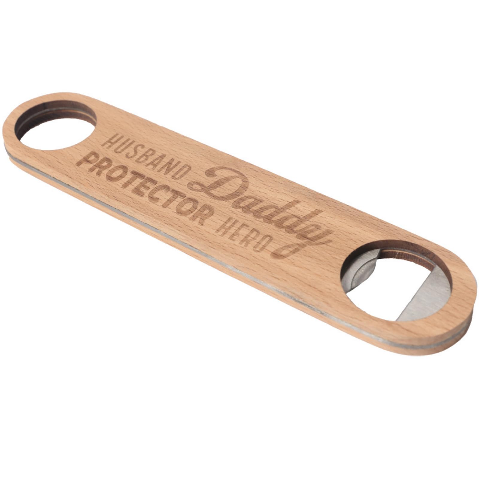 Splosh Bottle Opener for 'Dad, Husband, Daddy', Wooden Bottle Opener for Dad. A Personalised Gift for Dad That Makes Fun Gifts for Men on Fathers Day, Christmas and Birthdays. Special Dad Gifts!